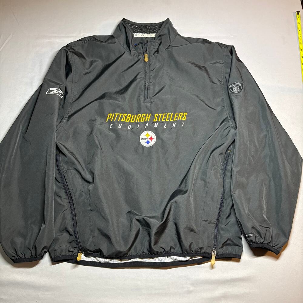 Vintage reebok NFL equipment pittsburgh steelers half zip